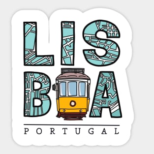 Lisbon Map Sticker